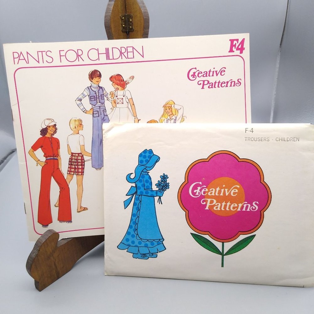 Vintage Sewing Creative Pattern F4 Pants for Children with Instruction Book 1970